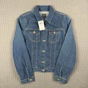 Y2K Lucky Brand Denim Trucker Jacket Women's XL Blue Tomboy Jean Medium Wash NWT
